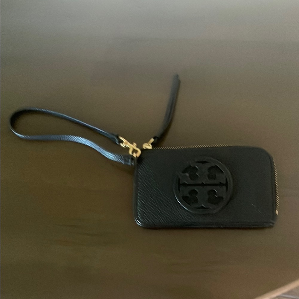 Tory Burch Black Leather Wristlet